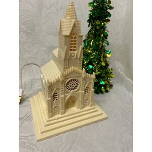 Vintage Raylite Electric Corp Lighted Church Cathedral Style Table Decor Works